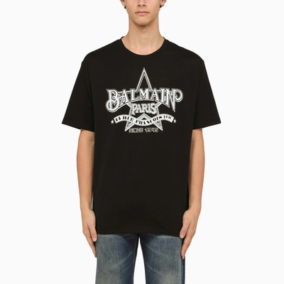Balmain Black Crew-neck T-shirt With Logo