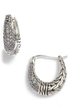 John Hardy Classic Chain Gemstone Hoop Earrings In Silver/ Gray Diamond