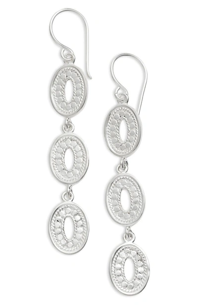 Anna Beck Open Oval Triple Drop Earrings In Silver
