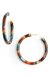 Gas Bijoux Rainbow Mix Open Hoop Earrings In Vintage