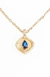 Lulu Dk Teardrop Monthstone Pendant Necklace In September - Sapphire Blue