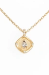 Lulu Dk Teardrop Monthstone Pendant Necklace In April - Clear Crystal