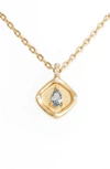 Lulu Dk Teardrop Monthstone Pendant Necklace In March - Aquamarine