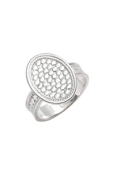Anna Beck Oval Skinny Band Ring In Silver