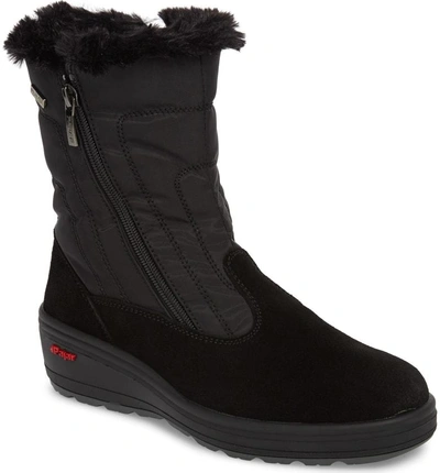 Pajar Raff Waterproof Boot With Faux Fur Lining In Black Leather