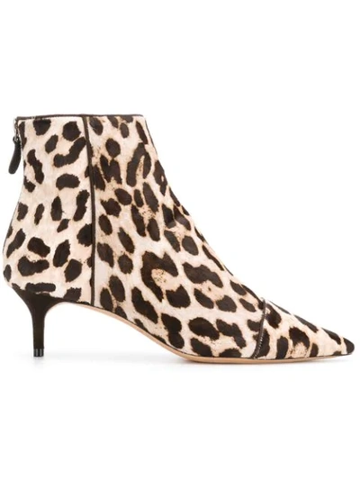 Alexandre Birman Kittie Leopard-print Calf Hair Ankle Boots In Neutrals
