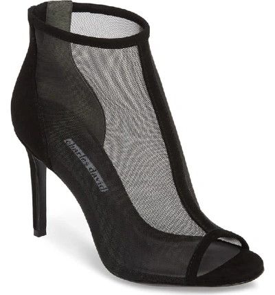 Charles David Women's Court Mesh & Suede Open Toe Booties In Black