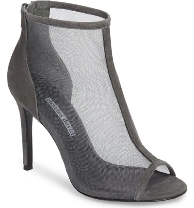 Charles David Court Mesh Bootie In Charcoal Mesh Fabric