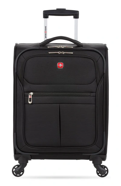 Swissgear 18" Expandable Spinner Suitcase In Black