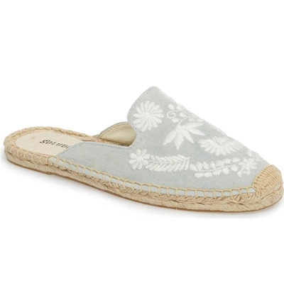 Soludos Ibiza Embroidered Espadrille Loafer Mule In Chambray