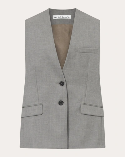 Mark Kenly Domino Tan Women's Jill Belted Twill Vest In Grey