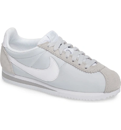 Nike Classic Cortez Sneaker In Pure Platinum/ White