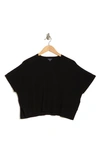 Splendid Jette Short Sleeve Crop Sweater In Black