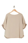 Max Studio Waffle Knit Ruched Top In Sand
