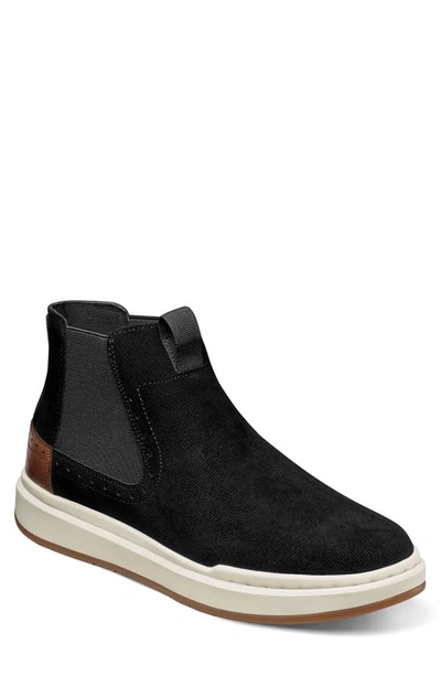 Stacy Adams Cooper Plain Toe Chelsea Boot In Black Suede