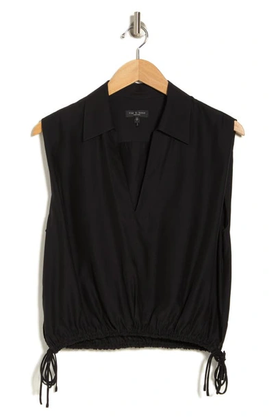 Rag & Bone Fiona Sleeveless Shirt In Black