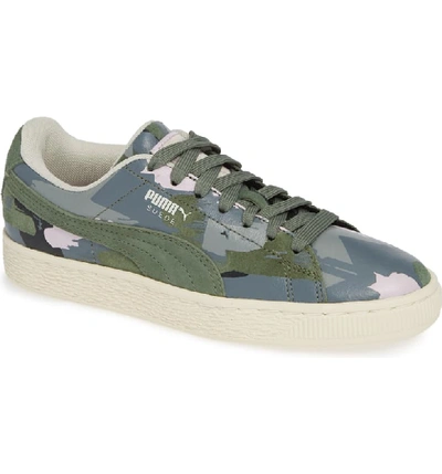 Puma 'suede Classic' Sneaker In Laurel Wreath-white-orchid