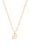 Joolz By Martha Calvo B Initial Necklace In Metallic Gold.