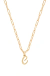 Joolz By Martha Calvo C Initial Necklace In Metallic Gold.
