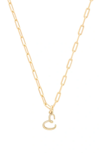 Joolz By Martha Calvo E Initial Necklace In Metallic Gold.