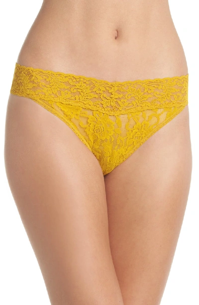 Hanky Panky Signature Lace Low Rise Thong In Topaz Yellow