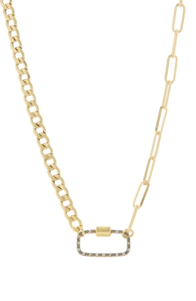 Meshmerise Diamond Pendant Link Necklace In Yellow