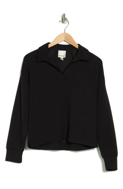 Industry Republic Clothing Collared Scuba Sweater In Black