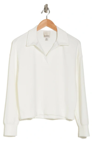 Industry Republic Clothing Collared Scuba Sweater In Bright White