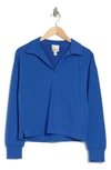Industry Republic Clothing Collared Scuba Sweater In Luxe Cobalt