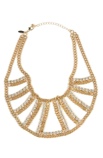 Tasha Crystal Chain Choker Necklace In Clear/ Gold