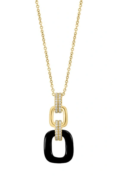 Effy Onyx & Diamond Link Pendant Necklace In Black