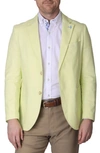 Tailorbyrd Solid Notch Lapel Linen Blend Sport Coat In Yellow