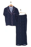 Splendid Print Pajamas In Navy Love Script