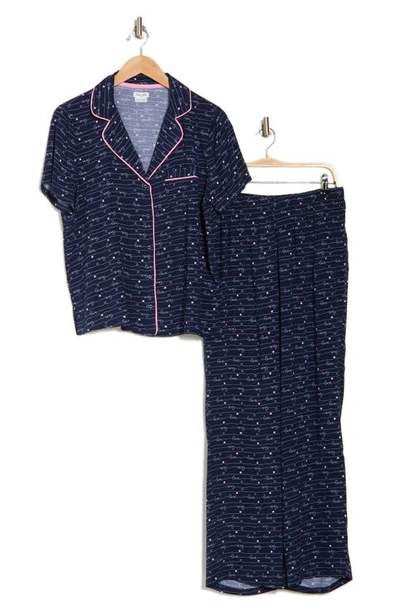 Splendid Print Pajamas In Navy Love Script