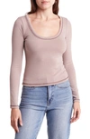 Lush Butter Soft Long Sleeve Top In Driftwood