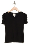 Industry Republic Clothing Ruched Short Sleeve T-shirt In Black