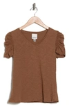 Industry Republic Clothing Ruched Short Sleeve T-shirt In Tobacco