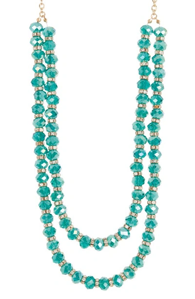 Tasha Layered Beaded Necklace In Emerald