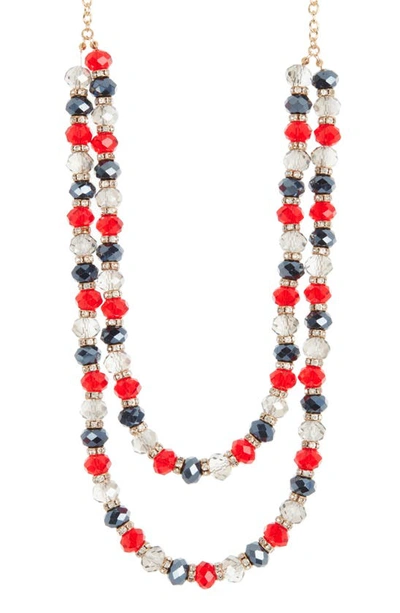 Tasha Layered Beaded Necklace In Red Black Dia