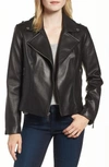 Michael Michael Kors Classic Leather Moto Jacket In Black