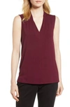 Vince Camuto Sleeveless V-neck Top In Manor Red