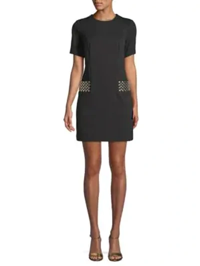Calvin Klein Embellished Sheath Dress In Black