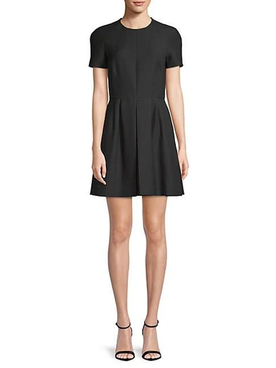 Valentino Short-sleeve Fit-and-flare Dress In Nero