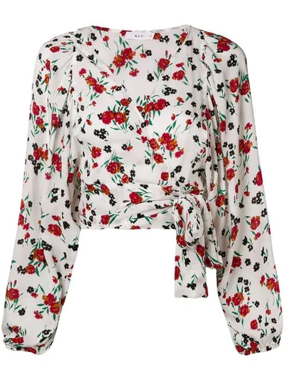 A.l.c Floral Wrap Blouse In White
