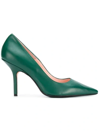 Anna F Pointed Toe Pumps In Green