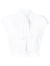 Antonio Berardi Pussy Bow Pleat Front Blouse - White