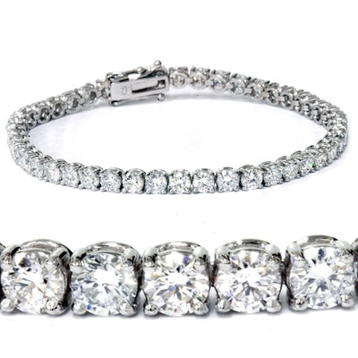 Pompeii3 7 Ct T. W. Round Lab Grown Diamond Tennis Bracelet 14k White Gold 7" In Multi