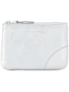 Comme Des Garçons Top Zip Wallet In Metallic