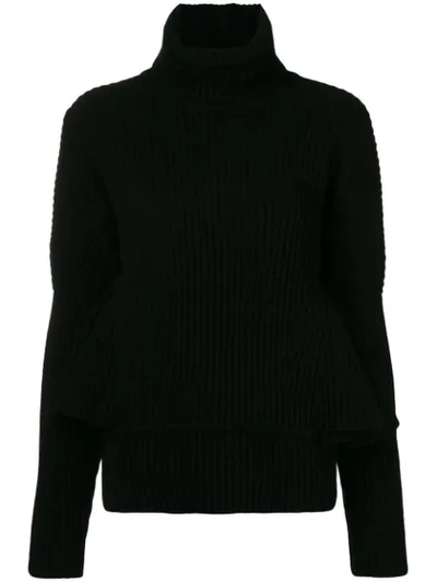 Antonio Berardi Ruffle Sleeve Jumper In Black