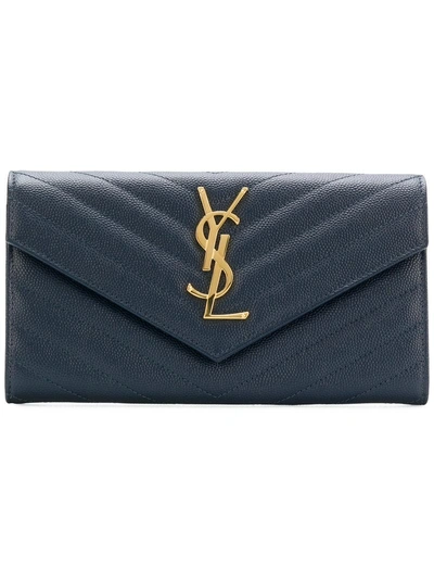 Saint Laurent Loulou Wallet - Blue